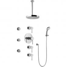 Graff GB1.231A-LM37S-PC - Contemporary Square Thermostatic Set w/Body Sprays & Handshower ( Trim Only)