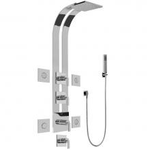 Graff GE1.120A-LM40S-PC - Square Thermostatic Ski Shower Set w/Body Sprays & Handshowers (Trim & Rough)