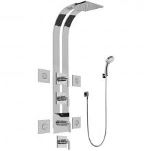 Graff GE1.130A-LM40S-PC - Square Thermostatic Ski Shower Set w/Body Sprays & Handshowers (Rough & Trim)