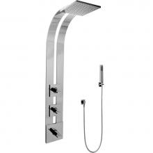 Graff GE2.020A-C14S-PC - Square Thermostatic Ski Shower Set w/Handshowers (Trim & Rough)