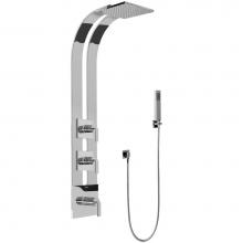 Graff GE2.020A-LM40S-PC - Square Thermostatic Ski Shower Set w/Handshowers (Trim & Rough)