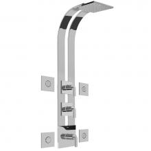 Graff GE3.100A-LM40S-PC - Square Thermostatic Ski Shower Set w/Body Sprays (Rough & Trim)