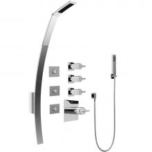 Graff GF1.120A-C14S-PC - Luna Thermostatic Shower Set w/Body Sprays & Handshower (Rough & Trim)