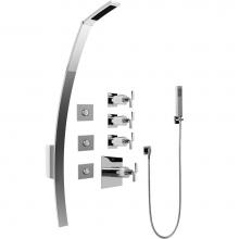 Graff GF1.120A-C9S-PC - Luna Thermostatic Shower Set w/Body Sprays & Handshower (Rough & Trim)