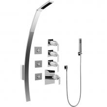 Graff GF1.120A-LM40S-PC - Luna Thermostatic Shower Set w/Body Sprays & Handshower (Rough & Trim)