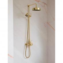 Victoria And Albert FLO-20-UB - Thermostatic wall mounted shower mixer with handheld shower attachment. Unlacquered