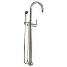 California Faucets 1011-30.18-RBZ - Industrial Single Hole Floor Mount Tub Filler - Arc Spout