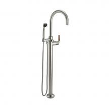 California Faucets 1011-30T.18-PC - Industrial Single Hole Floor Mount Tub Filler - Arc Spout