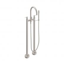 California Faucets 1103-53K.20-RBZ - Contemporary Floor Mount Tub Filler - Knurled Insert