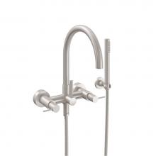 California Faucets 1106-52K.18-RBZ - Contemporary Wall Mount Tub Filler - Knurled Insert