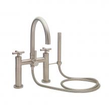 California Faucets 1108-45X.20-MOB - Contemporary Deck Mount Tub Filler