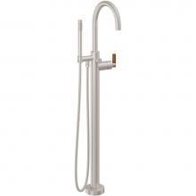 California Faucets 1111-H37T.18-PC - Contemporary Single Hole Floor Mount Tub Filler - Arc Spout