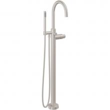 California Faucets 1111-H39H.18-PC - Contemporary Single Hole Floor Mount Tub Filler - Arc Spout