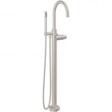 California Faucets 1111-H39K.18-PC - Contemporary Single Hole Floor Mount Tub Filler - Arc Spout