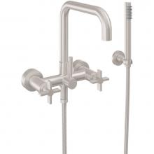 California Faucets 1206-40X.18-PC - Contemporary Wall Mount Tub Filler - Quad Spout