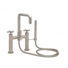 California Faucets 1208-45X.18-MOB - Contemporary Deck Mount Tub Filler