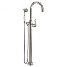 California Faucets 1311-CLEV.20-PC - Traditional Single Hole Floor Mount Tub Filler - Arc Spout