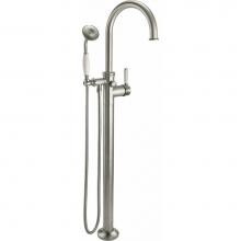 California Faucets 1311-35.20-PC - Traditional Single Hole Floor Mount Tub Filler - Arc Spout