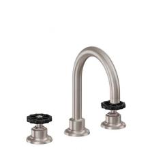 California Faucets 8102WBZB-MOB - 8'' Widespread Lavatory Faucet with ZeroDrain - Black Wheel Handles with ZeroDrain