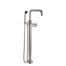 California Faucets 8511B.18-RBZ - Steampunk Single Hole Floor Mount Tub Filler - Low Quad Spout