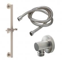 California Faucets 9127-GB24-38X-PC - 24'' Grab Bar Handshower Kit - Cross Handle with Round Base