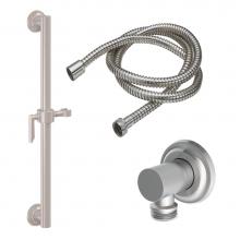 California Faucets 9127-GB24-45-PC - 24'' Grab Bar Handshower Kit - Lever Handle with Concave Base