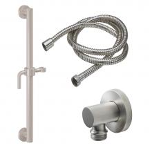 California Faucets 9127-GB24-74-PC - 24'' Grab Bar Handshower Kit - Lever Handle with Round Base