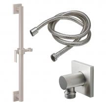 California Faucets 9128-GB24-77-PC - 24'' Grab Bar Handshower Kit - Lever Handle with Square Base