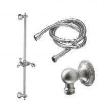 California Faucets 9129-63-PC - Slide Bar Handshower Kit  - Three Spoke Handle With Hex Base