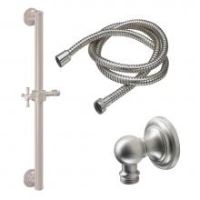 California Faucets 9129-GB24-48X-PC - 24'' Grab Bar Handshower Kit - Cross Handle with Concave Base