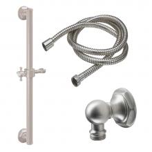 California Faucets 9129-GB30-47-PC - 30'' Grab Bar Handshower Kit - Cross Handle with Hex Base