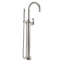 California Faucets 1111-HE4.18-RBZ - Contemporary Single Hole Floor Mount Tub Filler - Arc Spout