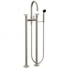 California Faucets 8608W-ETF.18-RBZ - Floor Mount Tub Filler High Spout - Wheel Handles