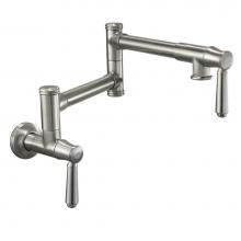 California Faucets K10-200-CLEV-PC - Pot Filler - Dual Handle Wall Mount - Traditional