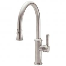 California Faucets K10-102-48-MOB - Pull-Down Kitchen Faucet with Squeeze or Button Sprayer - Low Arc Spout