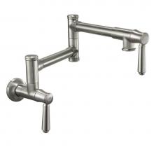 California Faucets K10-200-64-MWHT - Pot Filler - Dual Handle Wall Mount - Traditional