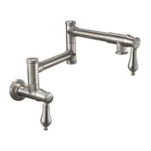 California Faucets K10-200-55-PC - Pot Filler - Dual Handle Wall Mount - Traditional