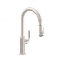 California Faucets K30-100SQ-FL-RBZ - Pull-Down Kitchen Faucet with Squeeze Handle Sprayer- High Spout