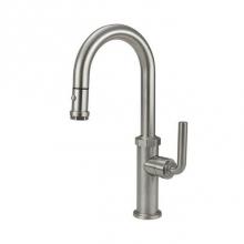 California Faucets K30-101-FL-MOB - Pull-Down Prep/Bar Faucet with Squeeze or Button Sprayer