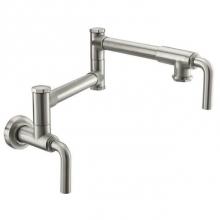 California Faucets K30-200-SL-MOB - Contemporary Pot Filler - Dual Handle Wall Mount - Carbon Fiber Handle