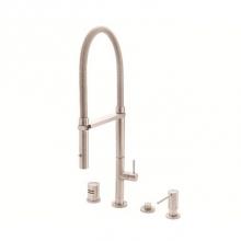 California Faucets K50-150-SST-MOB - Culinary Pull-Out Kitchen Faucet with Squeeze or Button Sprayer