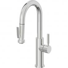 California Faucets K51-101SQ-ST-PC - Pull-Down Prep/Bar Faucet with Squeeze Sprayer