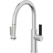 California Faucets K51-102SQ-BFB-PC - Pull-Down Kitchen Faucet with Squeeze Sprayer  - Low Arc Spout