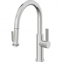 California Faucets K51-102SQ-FB-PC - Pull-Down Kitchen Faucet with Squeeze Sprayer  - Low Arc Spout