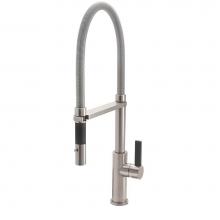 California Faucets K50-150SQ-BFB-MOB - Culinary Pull-Out Kitchen Faucet with Squeeze or Button Sprayer