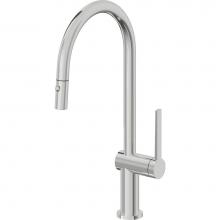 California Faucets K55-100-TG-PC - Pull-Down Kitchen Faucet with Button Sprayer  - High Arc Spout