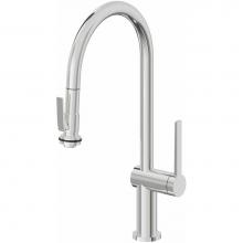 California Faucets K55-100SQ-TG-PC - Pull-Down Kitchen Faucet with Squeeze Sprayer  - High Arc Spout