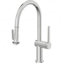 California Faucets K55-102SQ-TG-PC - Pull-Down Kitchen Faucet with Squeeze Sprayer  - Low Arc Spout