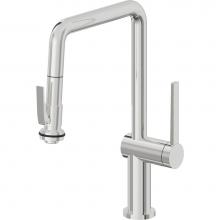 California Faucets K55-103SQ-TG-PC - Pull-Down Kitchen Faucet with Squeeze Sprayer  - Quad Spout