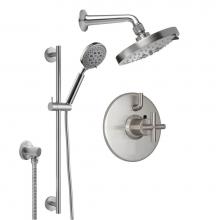 California Faucets KT03-65.25-PC - Tiburon Styletherm 1/2'' Thermostatic Shower System with Handshower Slide Bar